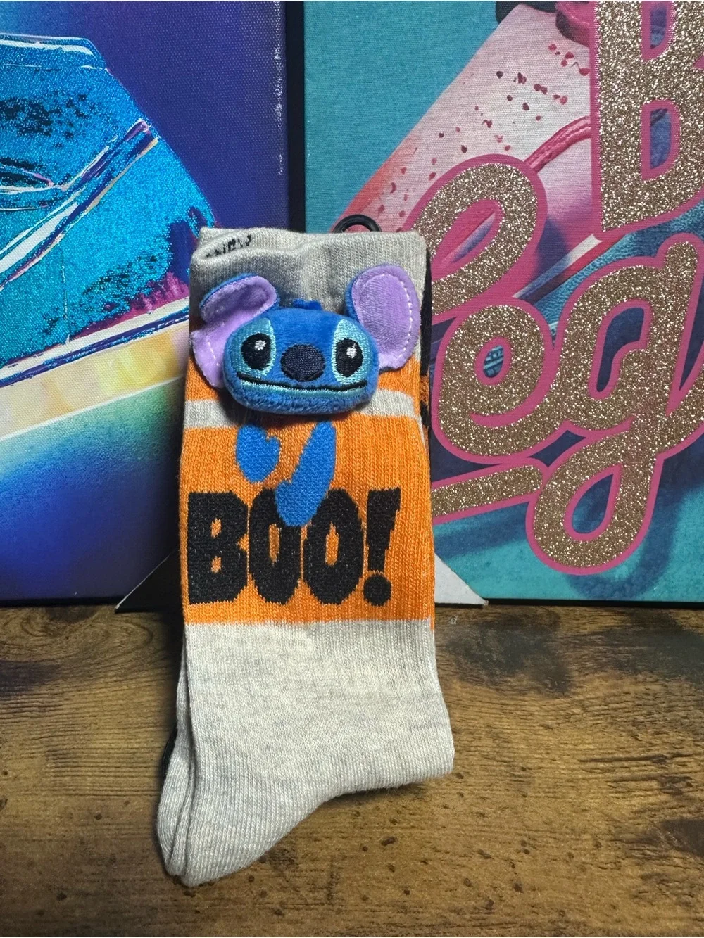 Disney STITCH Halloween Crew Socks 3 Pack 3D Boo Jack O’Lantern  Size 4-10